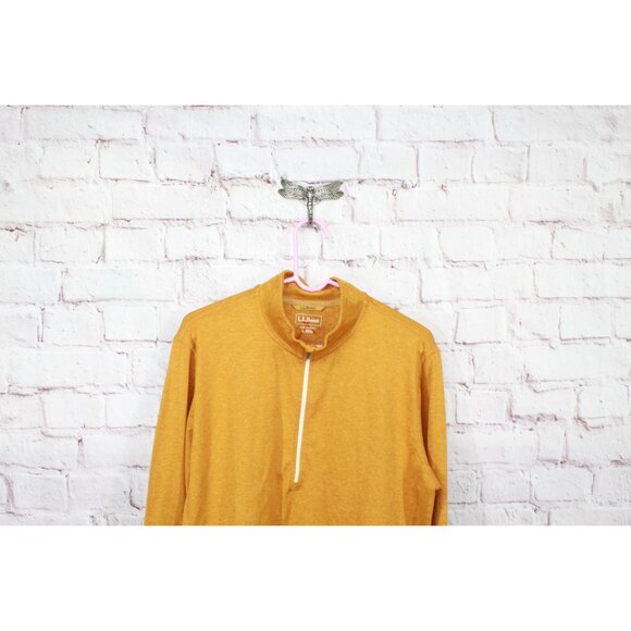 LL Bean VentureSoft Pullover Quarter Zip Toffee Marl Size L - Picture 2 of 12